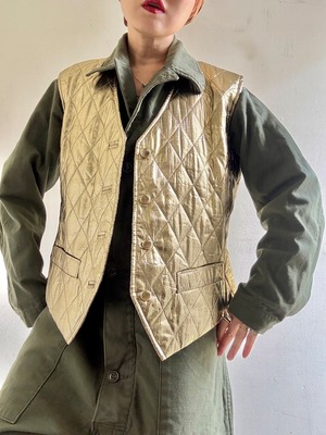 70-80s Vintage Metallic Quilting Vest