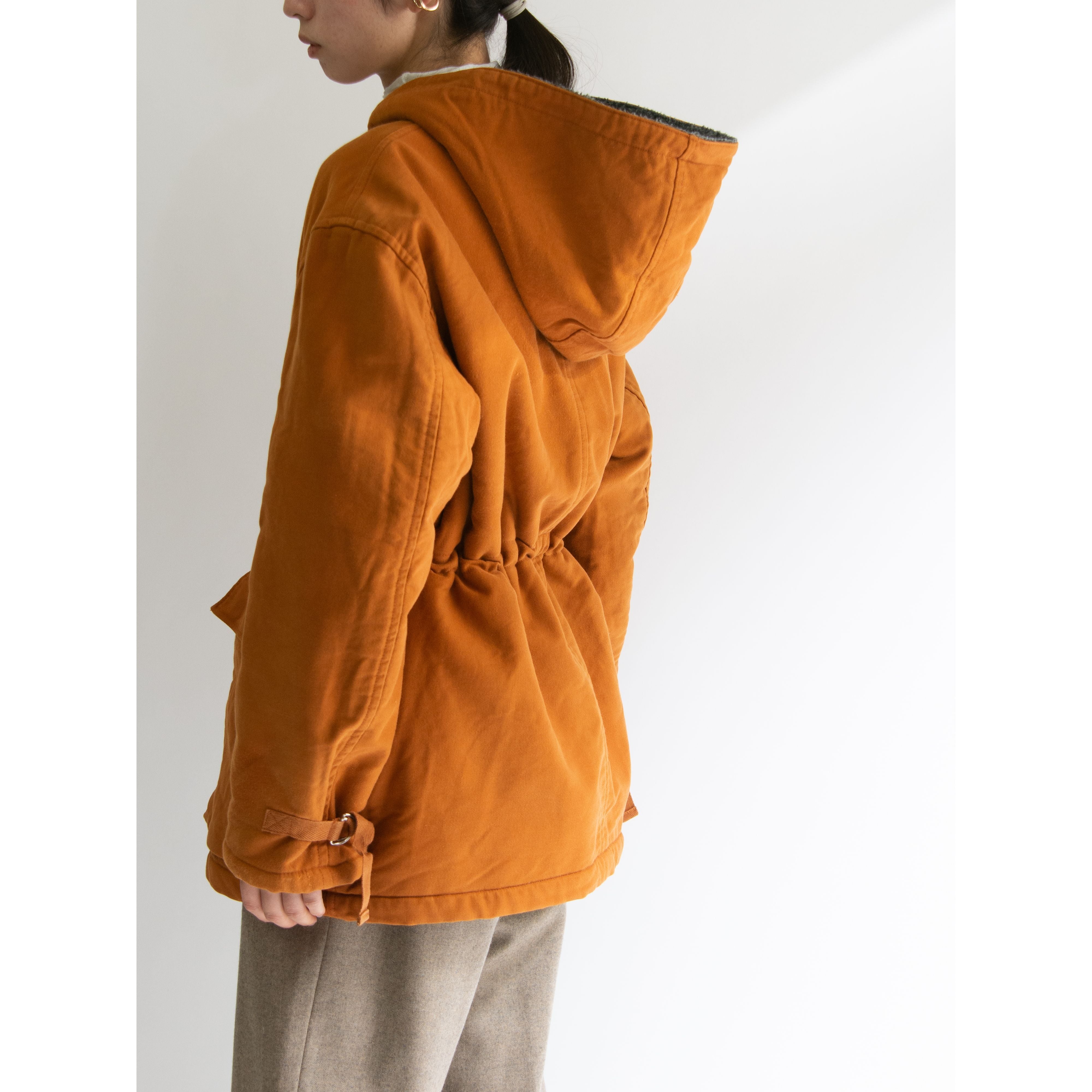 【I.S. ISSEY MIYAKE】Made in Japan 100% Cotton Hooded Coat(アイエス イッセイミヤケ 日本製コットンフードコート 裏ボア)