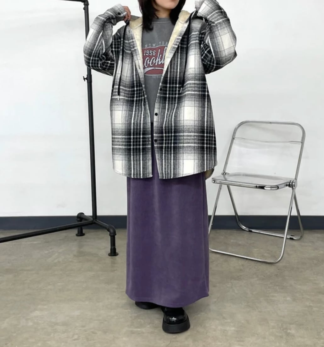 ナンバーミーTOKYO"CHECK HOODIE SHIRTS JACKET"