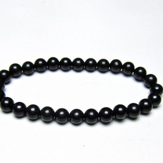 シュンガイト ブレスレット 6mm 一点物 メール便可 111-49667
