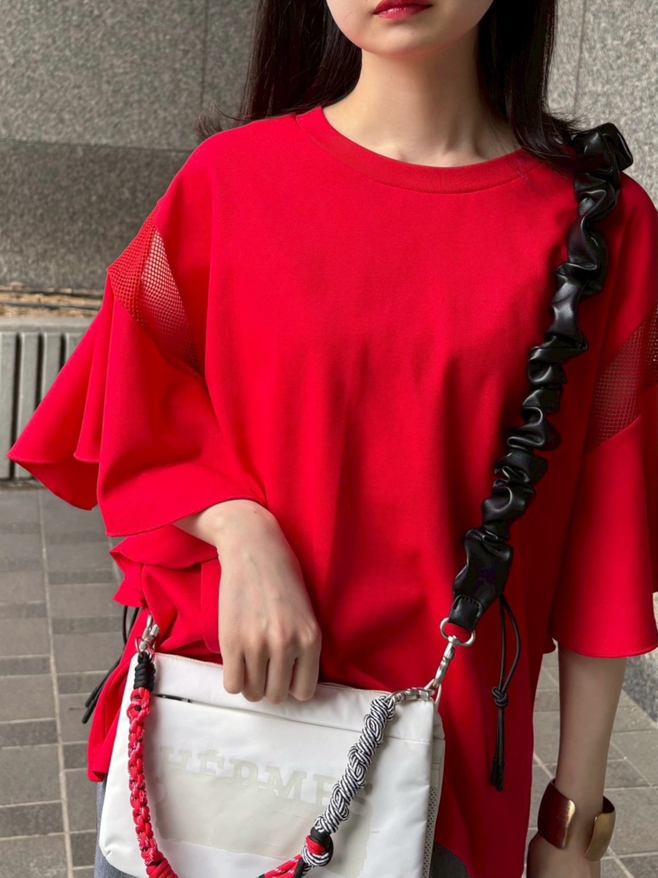 MME100TEB メッシュショルダーTシャツ