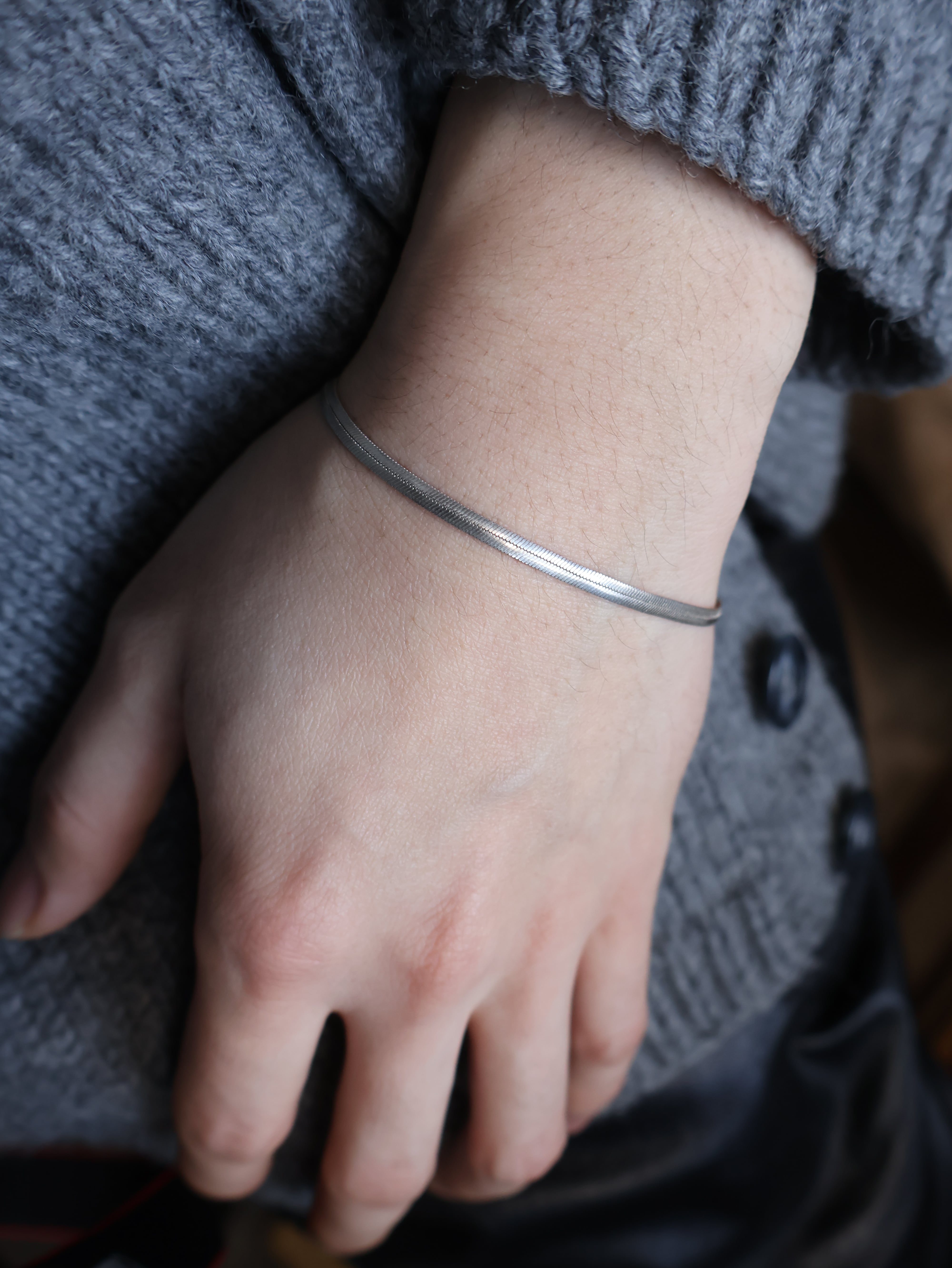 イタリア製 ヴィンテージ スネークチェーンブレスレット シルバー925 Italian vintage snake chain bracelet silver 925 | The Boîte de Pandora