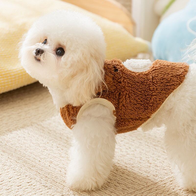 ペット服 もこもこクマさんトップス あったか 秋冬 ドッグウェア