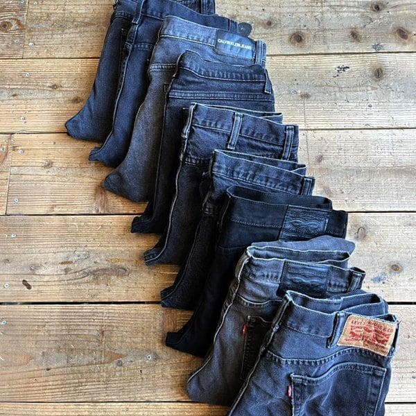 90s ヴィンテージ パンツ ストリート アメカジ 1点物◇Style & Coブラックジーンズ黒デニムパンツ古着LレディースXL