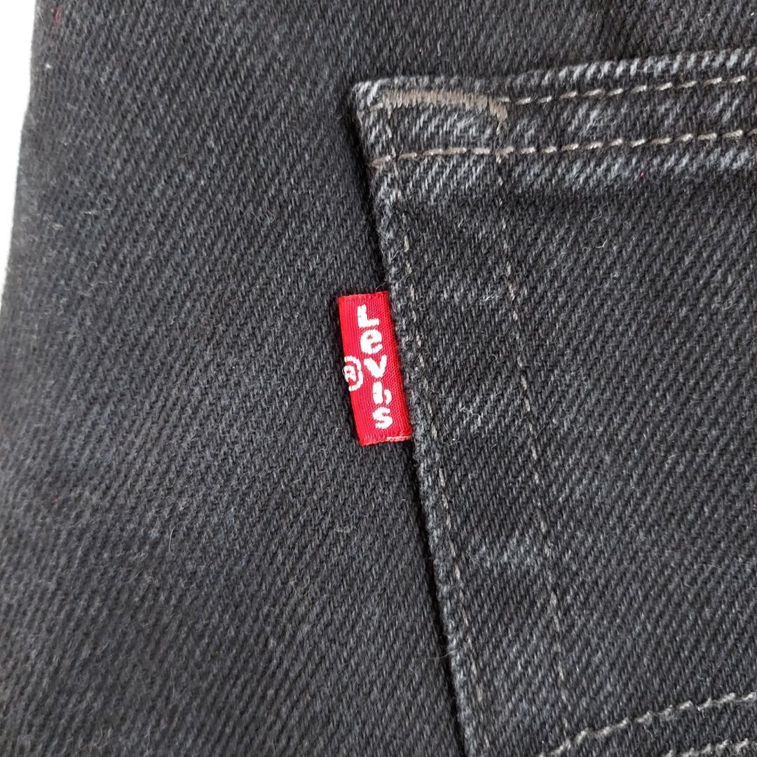 W44 リーバイス550 極太 ブラックデニム テーパードバギーパンツ