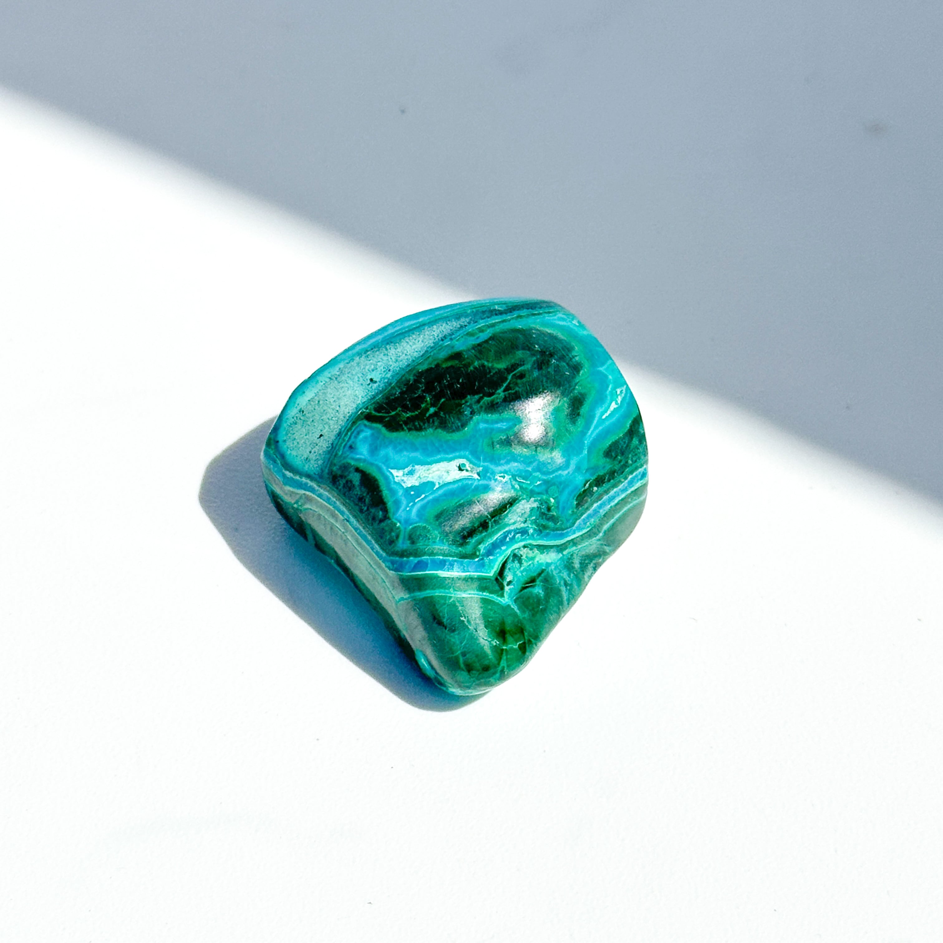 マラカイト with クリソコラ(マラコラ) タンブル44◇ Malachite with Chrysocolla ◇天然石・鉱物・パワーストーン・インテリア