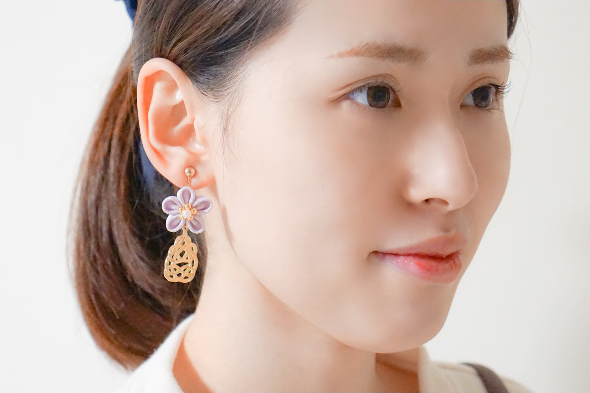 つまみ細工ピアスNO.26＊Light color＊