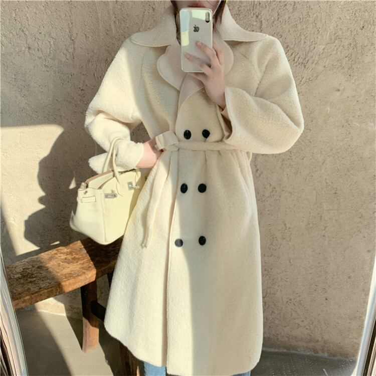 満場の注目を集めて登場する 通勤する ファー イミテーションウールコート上品映え 大人気 暖かいレトロ