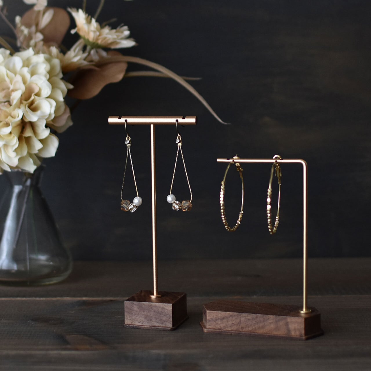 ピアス用 ディスプレイ スタンド ゴールド 1台 アクセサリー ネックレス フック