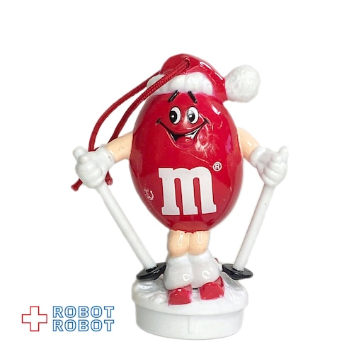 M&M's 1991 サンタハットピーナッツレッド スキー クリスマスオーナメント