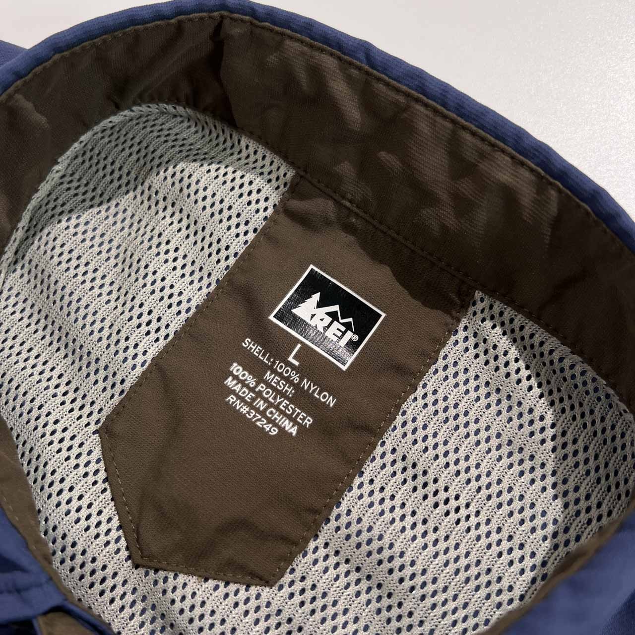 REI アールイーアイ アウトドア ナイロン 半袖シャツ サイズ L /ネイビーブルー系/メンズ