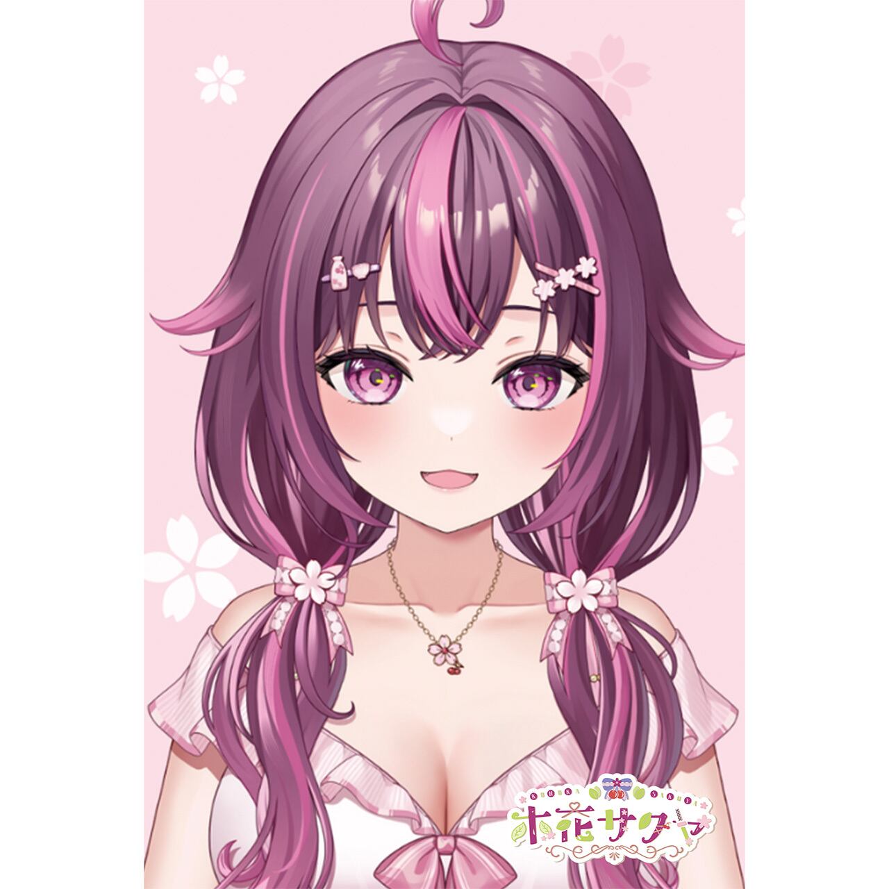 木花サクヤコラボセット大A_直筆サイン入りポストカード+オリジナルラベル風ステッカー2組付日本酒(クローバー12％純米吟醸原酒１８００ｍｌ)