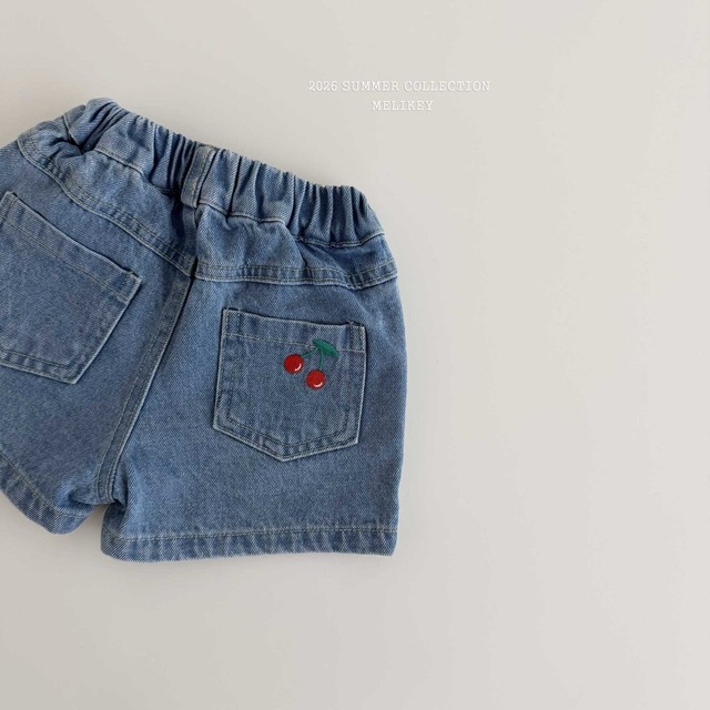 [予約][送料無料]≪MELIKEY≫Mini Cherry Denim Shorts 39