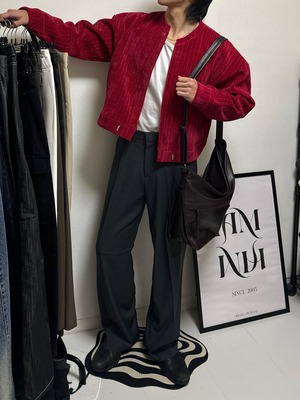 Basic One-Tuck Semi Wide Slacks(3color)