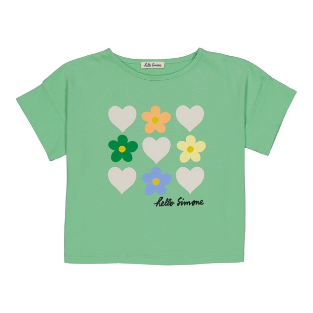 《ラスト6Y》Hello Simone / Crop T-shirt - Green Lover