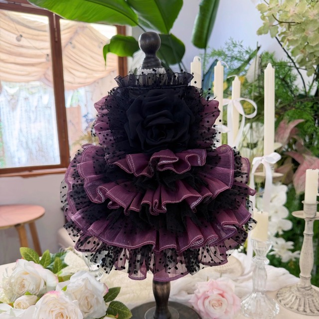 Black Rose Frill Dress