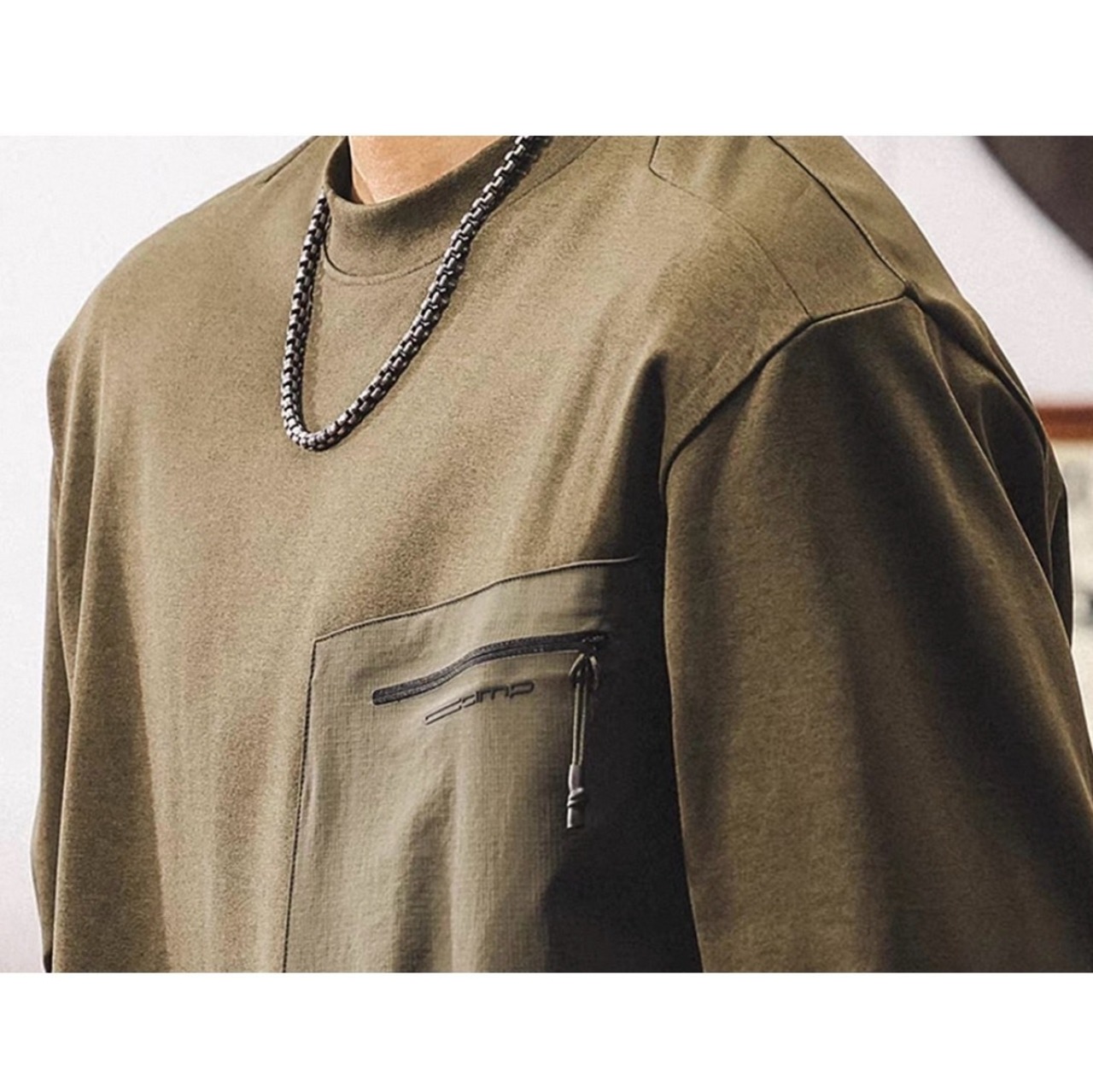 Zip pocket long sleeve tee 1269 - 8