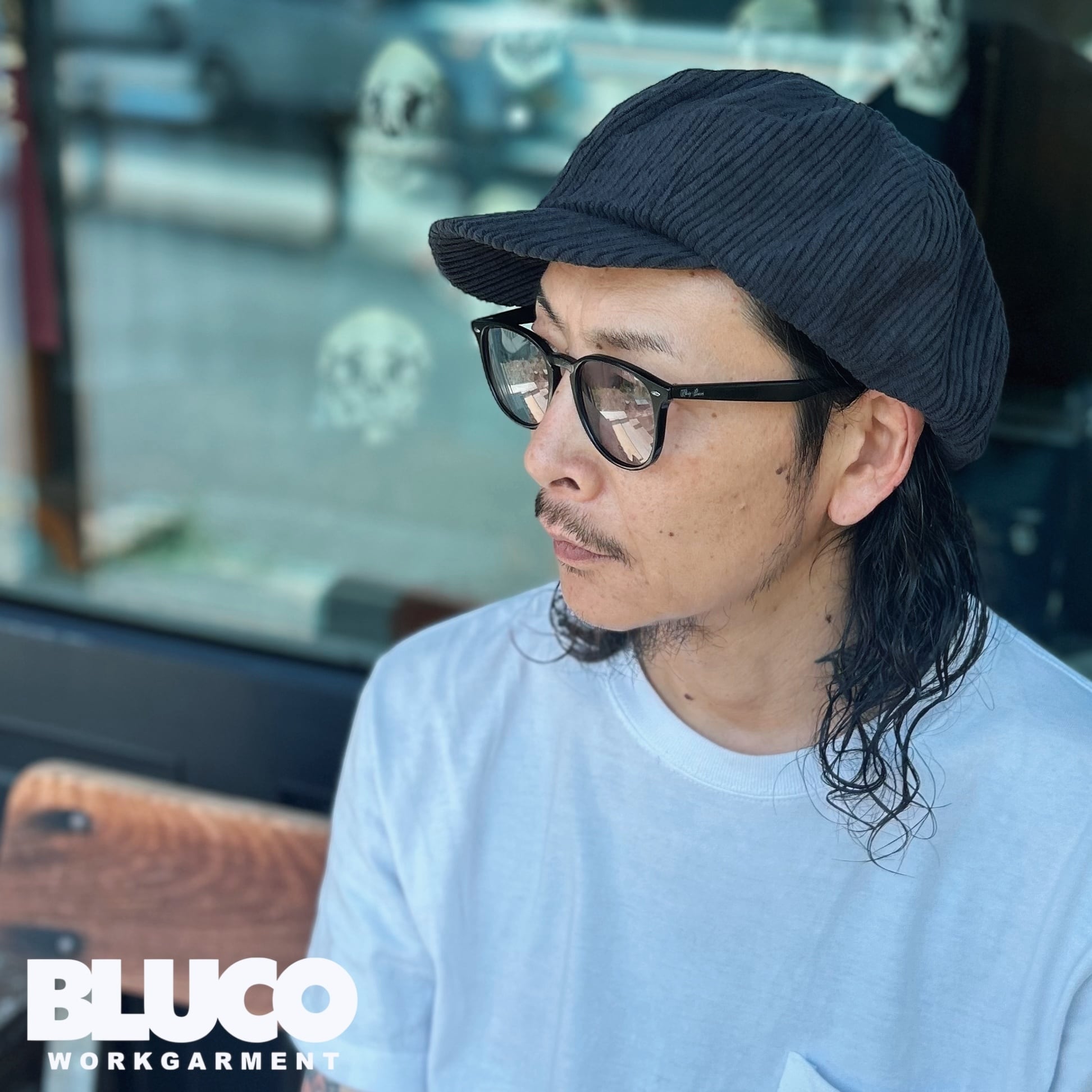 NORA キャスケット ニュースボーイキャップ 藍染 LEATHER NEWSBOY CAP/レザー ニュースボーイキャップ キャスケット