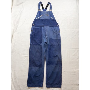 【1960s】"Adolphe Lafont" French Blue Cotton Twill Patch Work Overall