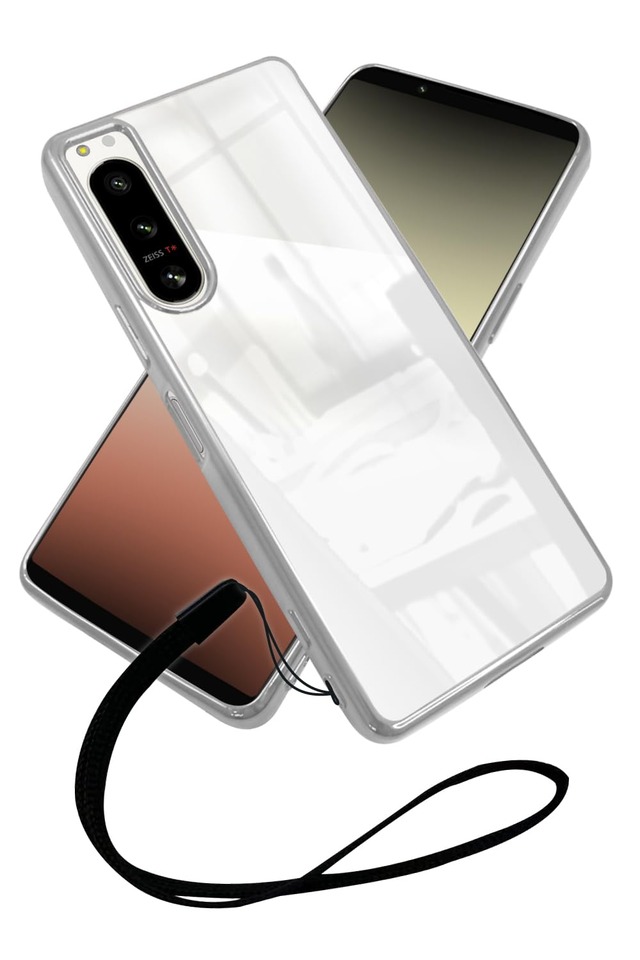 シズカウィル Xperia 5 iv 用 クリアケース サイドメッキ加工 シルバー×クリア 1個入り