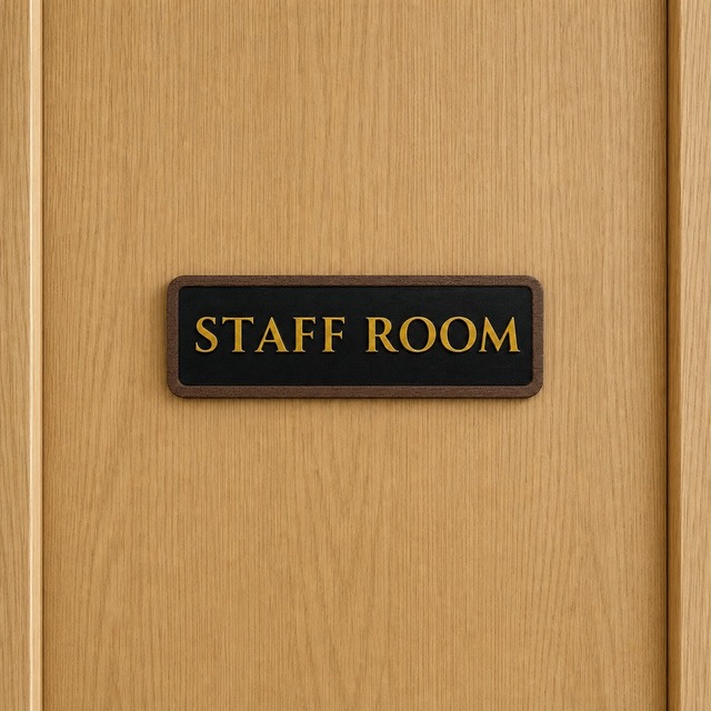 STAFF ROOM ドアサインプレート　店舗用 ３Dプリンター品木目調フレーム