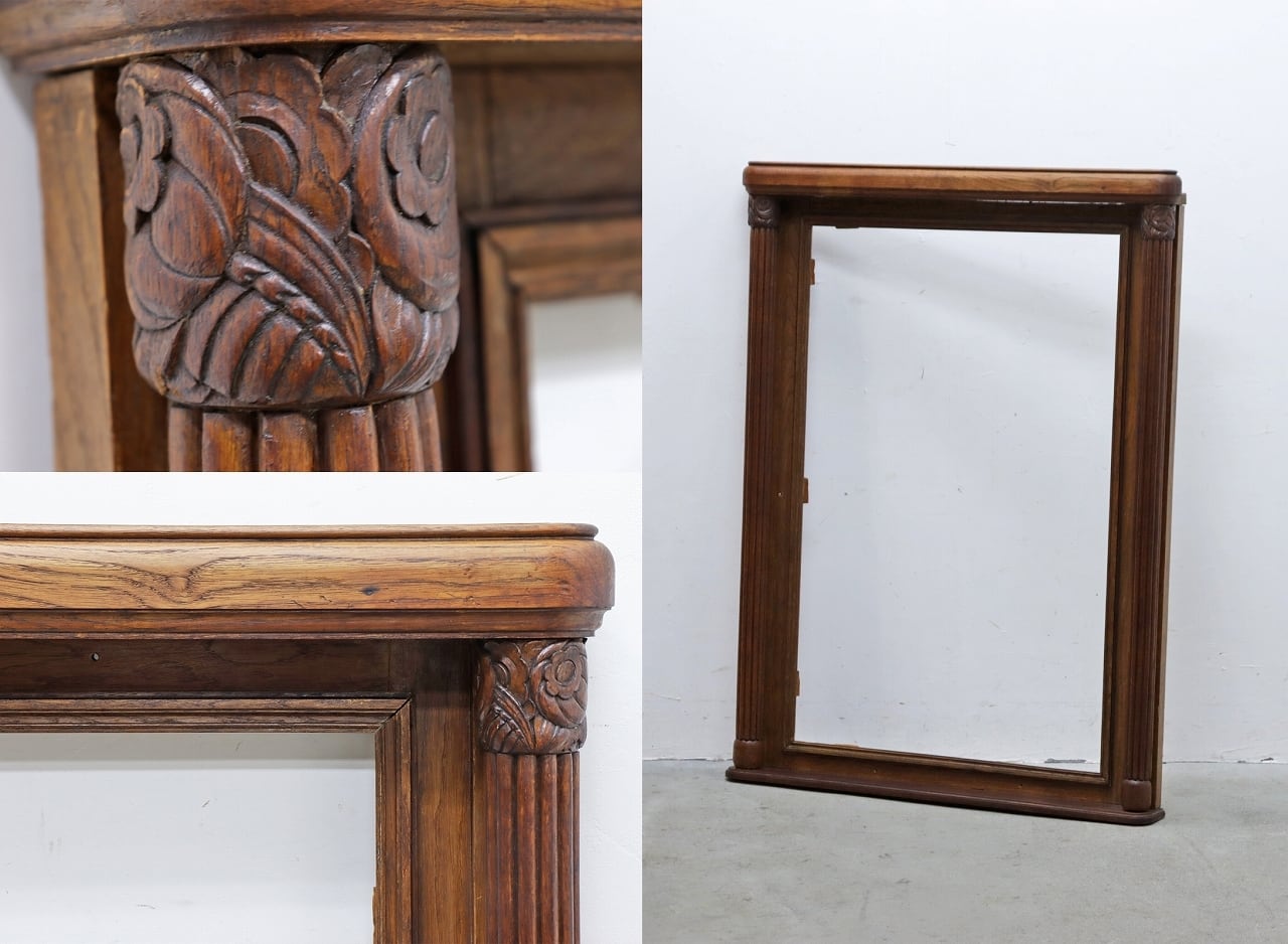 ヴィンテージ オーク無垢材 額 装飾 フレーム オブジェ 木枠 店舗什器 アンティーク