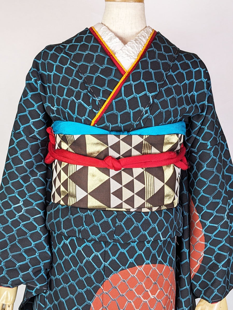 M寸即納品あり】ポリエステル振袖 「境界線」ブラック | 重宗玉緒 WEB SHOP