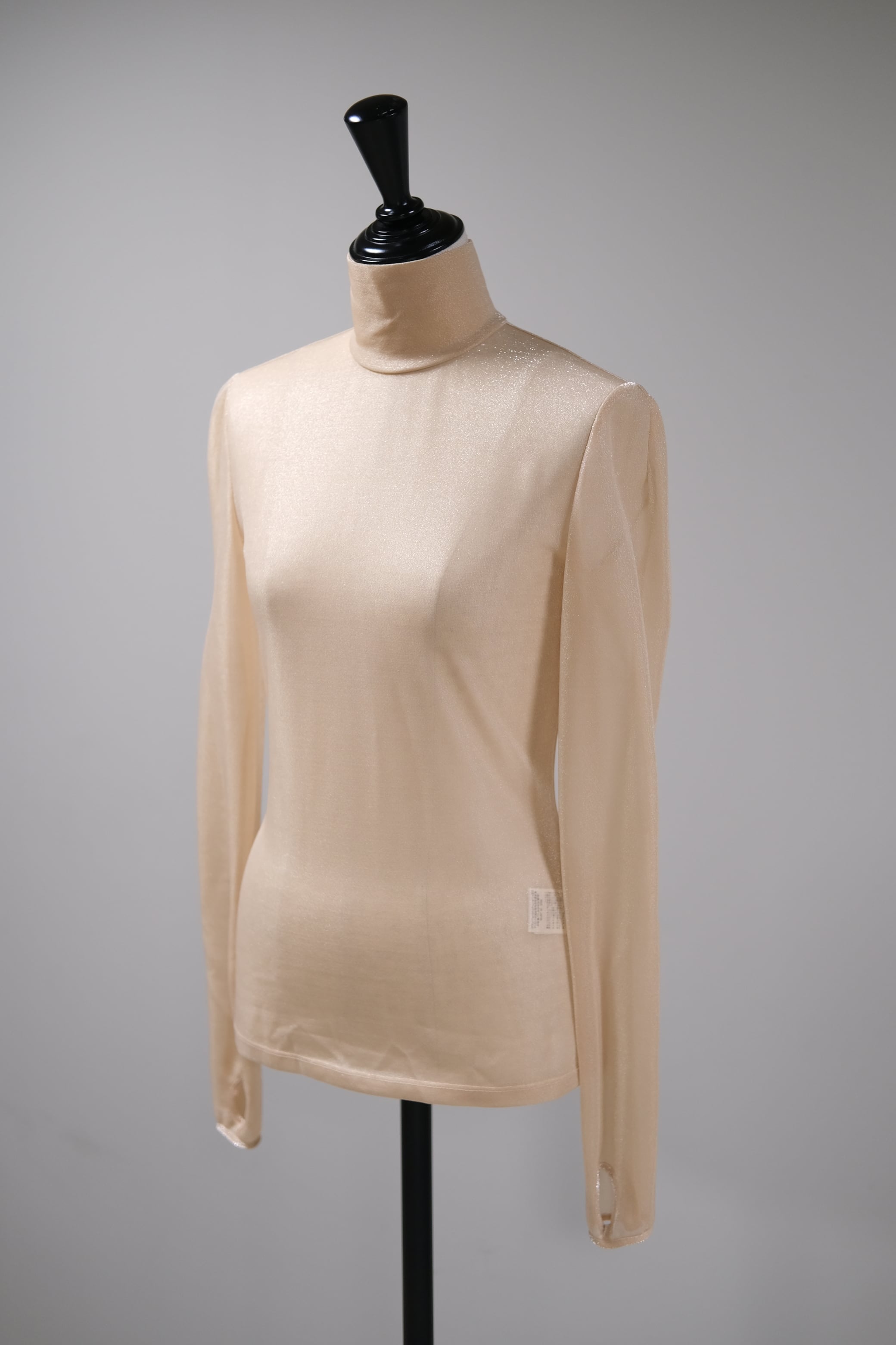 マメLamé Jersey High Neck Sheer Top Lame Jersey High Neck Sheer Top