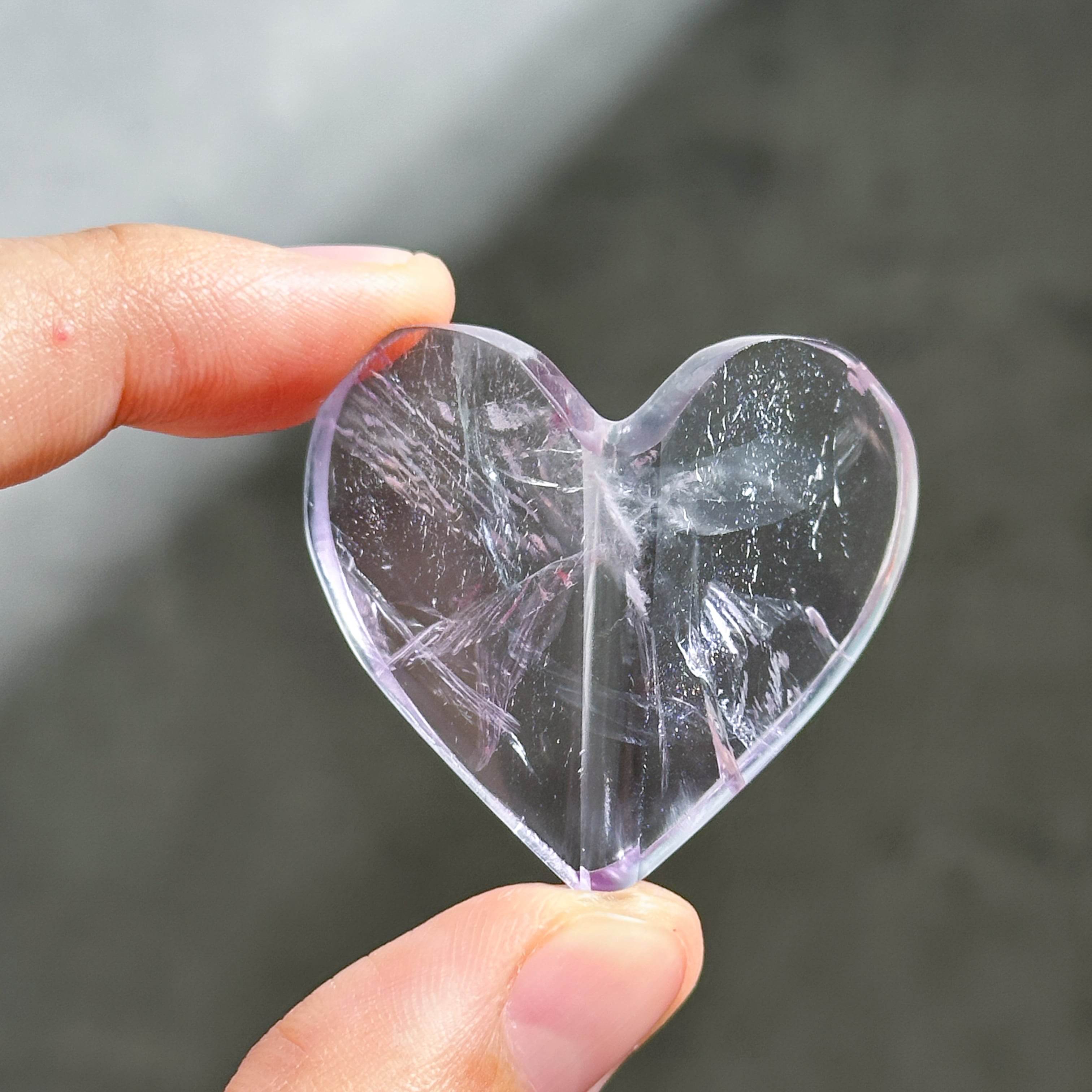アメジスト 3Dハート 02♡Amethyst heart ♡天然石・鉱物