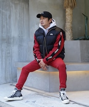 【#Re:room】LOGO SIDE LINE SKNNY TRACK PANTS［REP233］