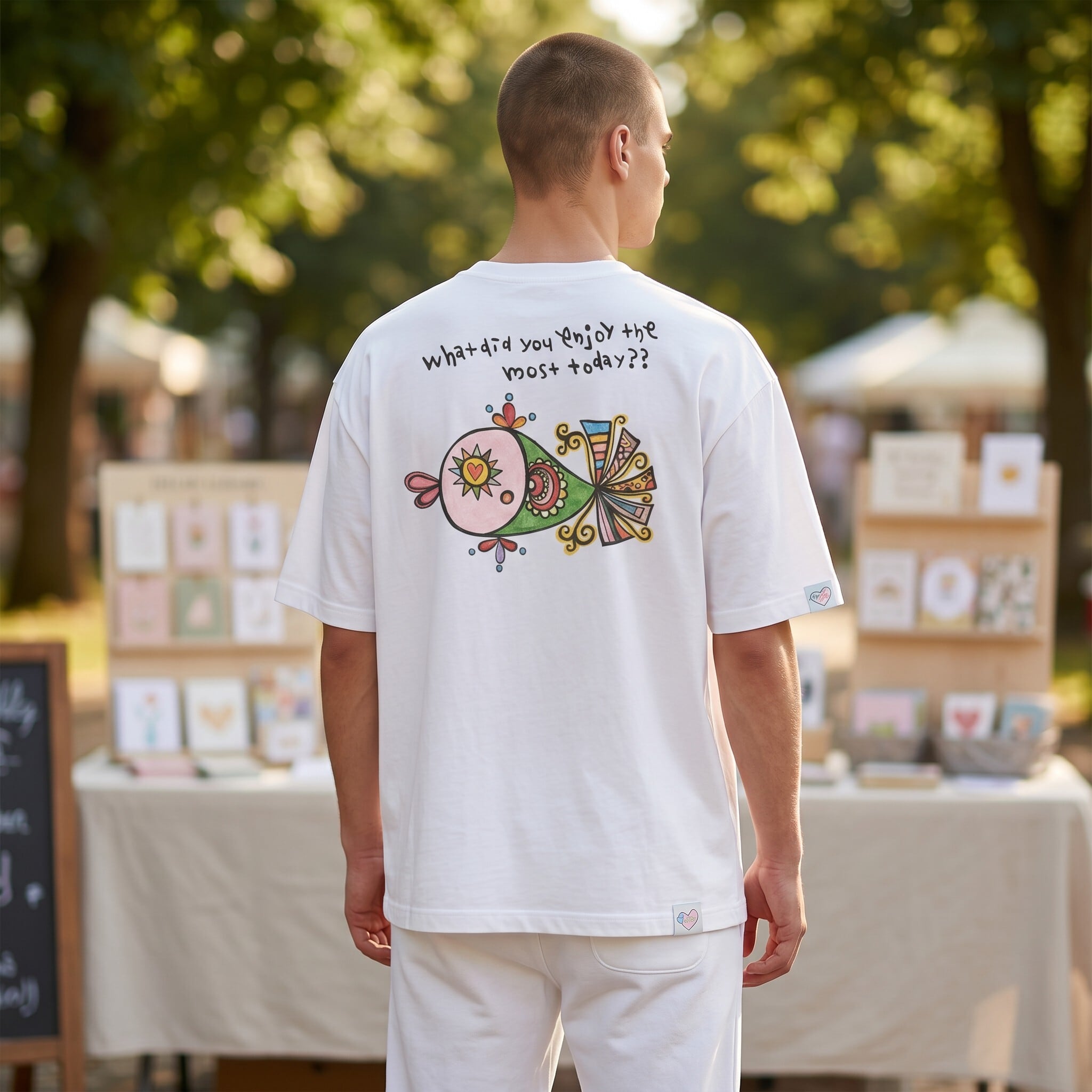 pipi オリジナルTシャツ 【ホワイト】今日何が一番楽しかった? | pipi