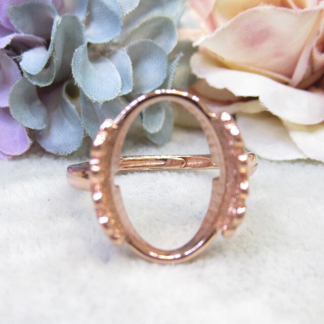 アウトレット16×12㎜ サイド フィリグリー SV925 リング台 PG