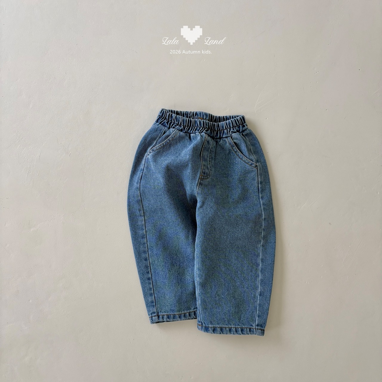 韓国子供服 / LALALAND / 26Autumn / ワイド カーブ デニム / 秋服 / キッズ *XS~XL*