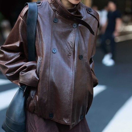 Double breasted belt jacket　000710