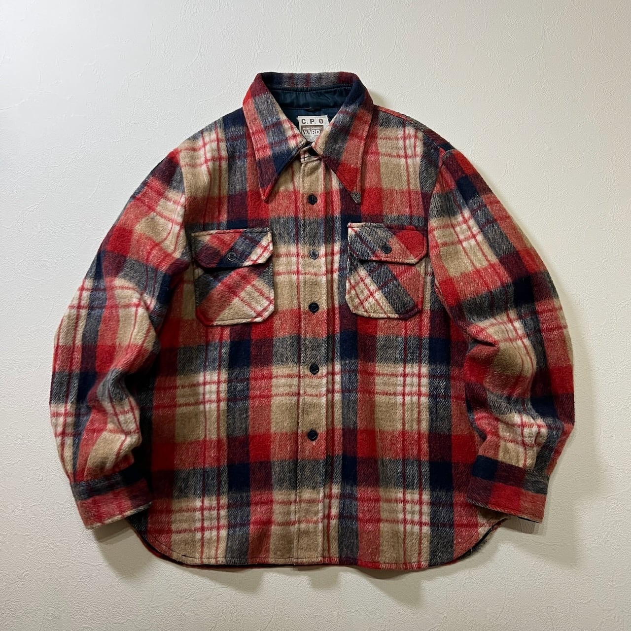 70s USA製 PENDLETON ペンドルトン 開襟 フラップポケット オープン