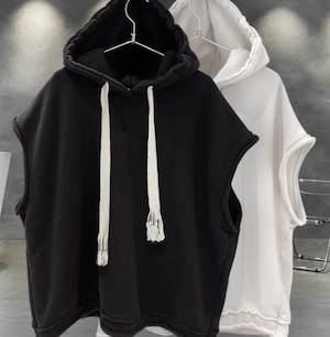 Sleeveless hooded T-shirt(MT1061)