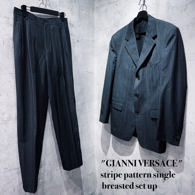 "GIANNI VERSACE"stripe pattern single breasted set up