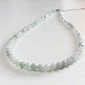 珍しい多面カットの翡翠！ 翡翠カジュアルネックレス A貨翡翠 jd_ne1073