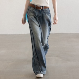 wide-leg denim pants　J00458