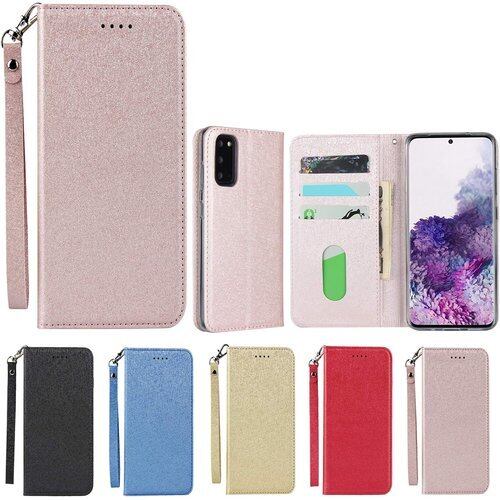 Eastwave for Samsung Galaxy S20 SC-51A doo / SCG01 au ケース for galaxy s20 sc51a ケース Case 手帳型 ケース ストラップ付き PU皮革 明るい色 内蔵マグネット 携帯カバー カードポケット スタンド機能 ピンク 633