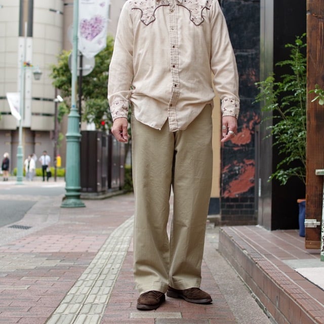 1960s US ARMY Cotton Khaki Trousers / 60年代 米軍 ジップアップ