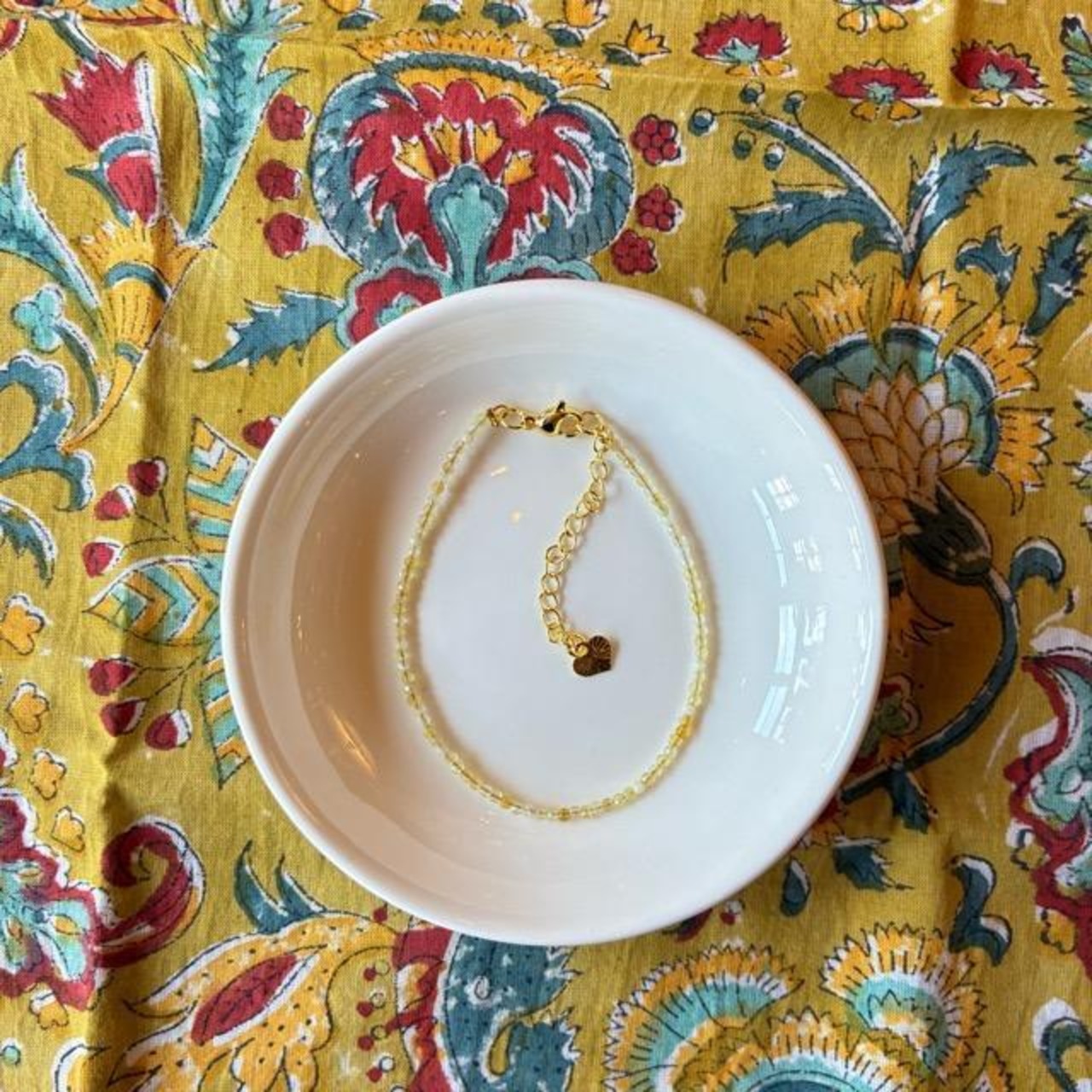 TOPANGA Jewelry　ミニジェムブレスレット　イエローオパール　ナチュラルストーン　天然石　パワーストーン　ペンダント　クリスタル