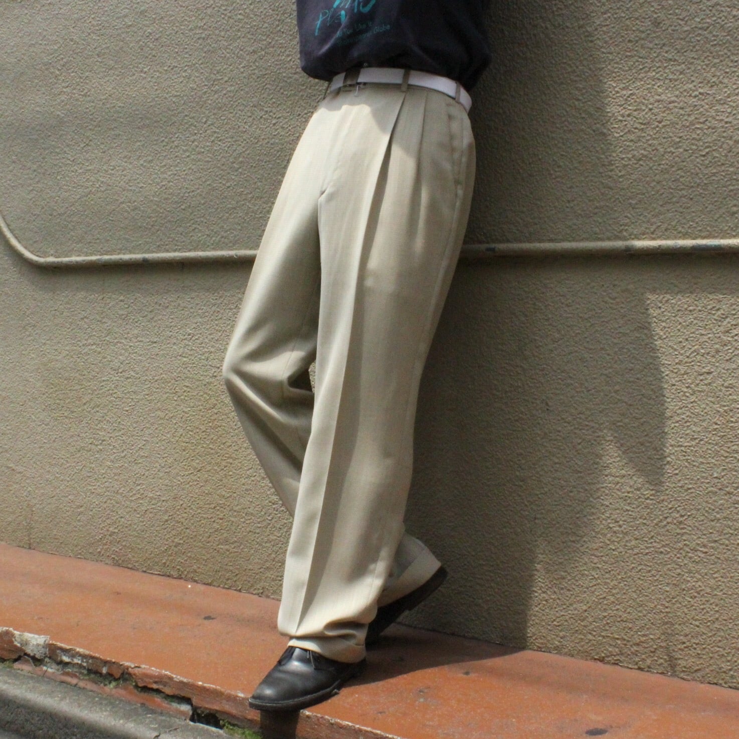 ZANELLA 2タックワイドテーパードスラックス MADE IN ITALY【CU ZANELLA 2タックワイドテーパードスラックス MADE IN ITALY【CU