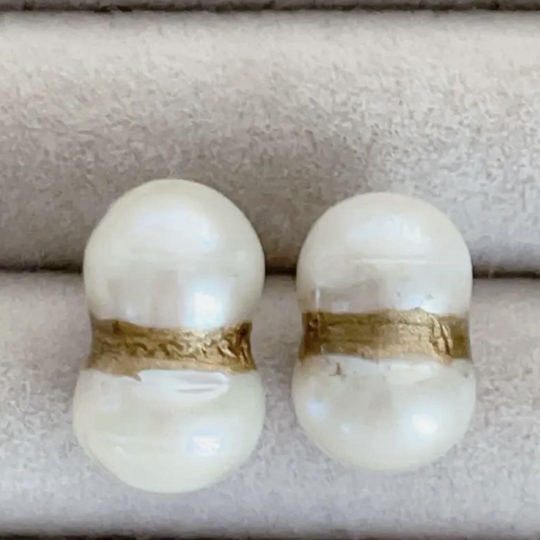 405大粒バロックお花 フラワーパール スタッドピアス☆11mm