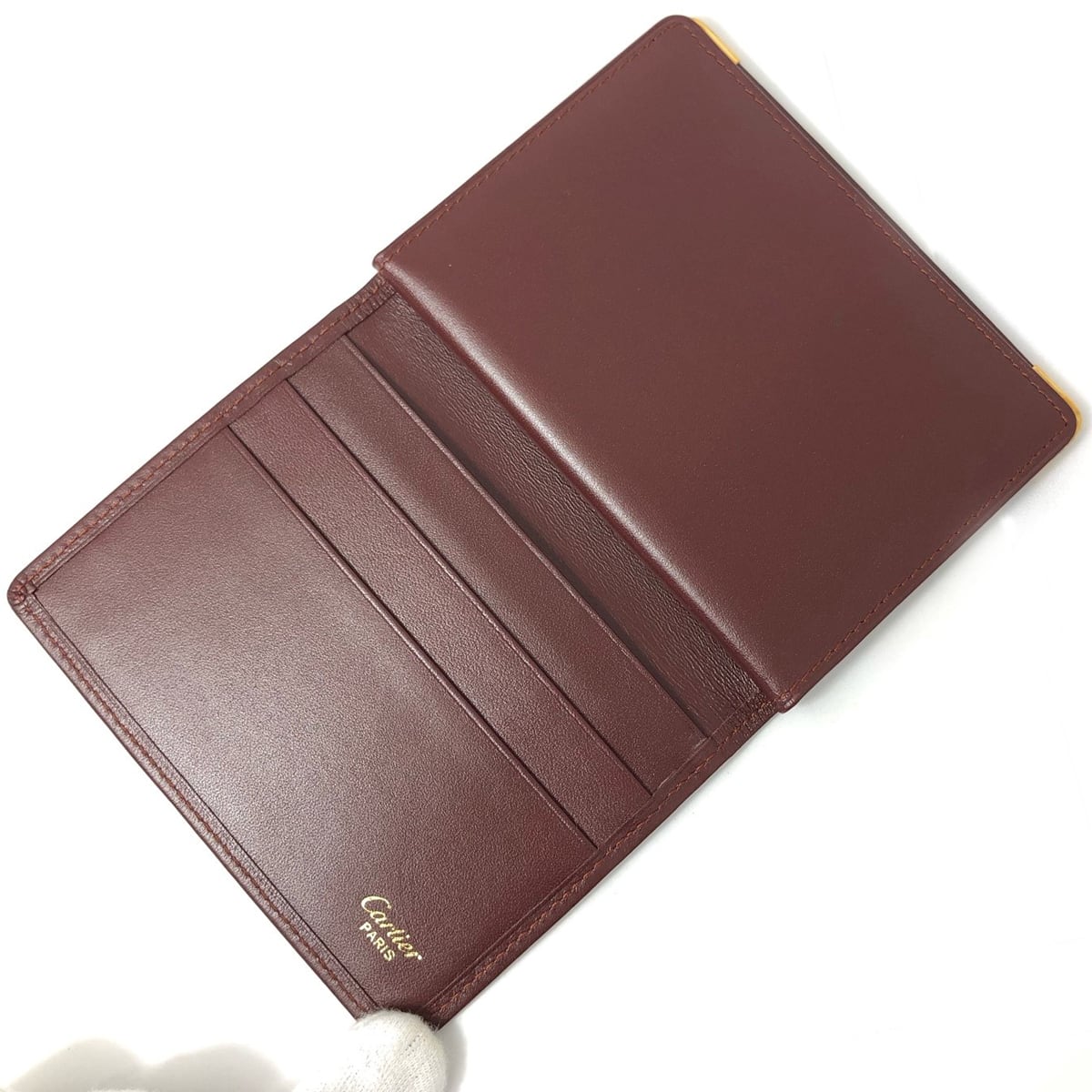 中古】 カルティエ カードケース メンズ ワイン マストドゥ 中古】 カルティエ カードケース メンズ ワイン マストドゥ