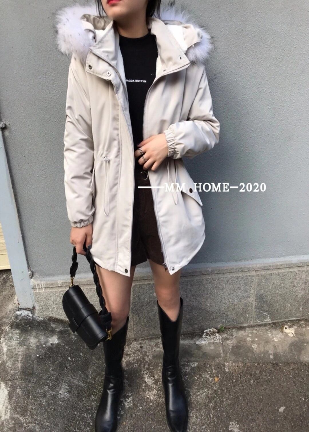 ファー付きフードジャケット　AJ42441-950