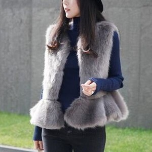 Frill Hem Fur Vest 502051