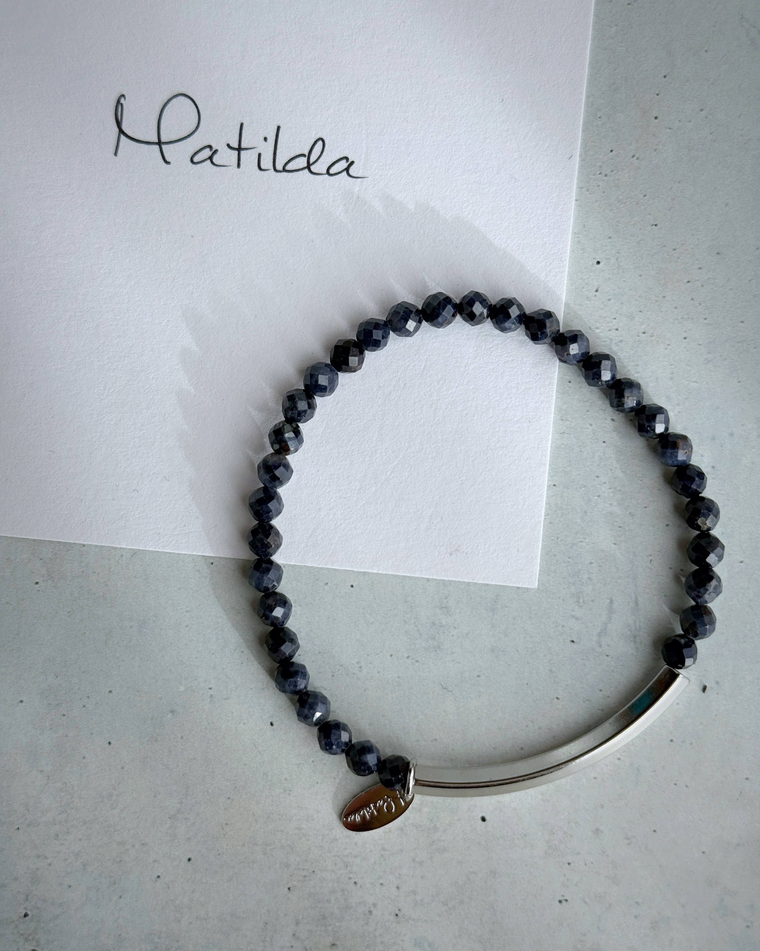 【再販】Tube & stone bracelet(サファイア)