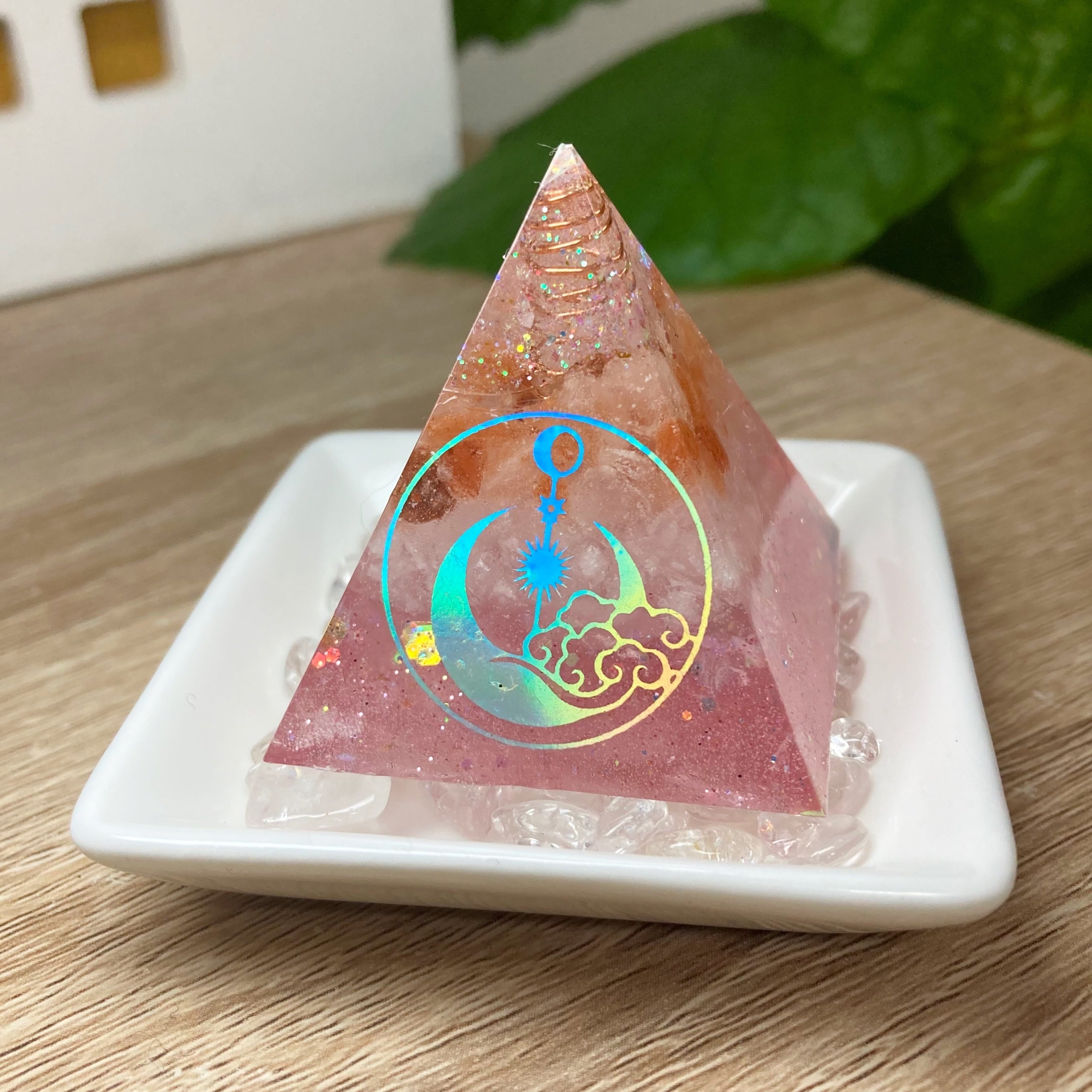 幸運引き寄せ♡オルゴナイト 熊 琥珀 紅縞瑪瑙 ヒマラヤ岩塩 シトリン