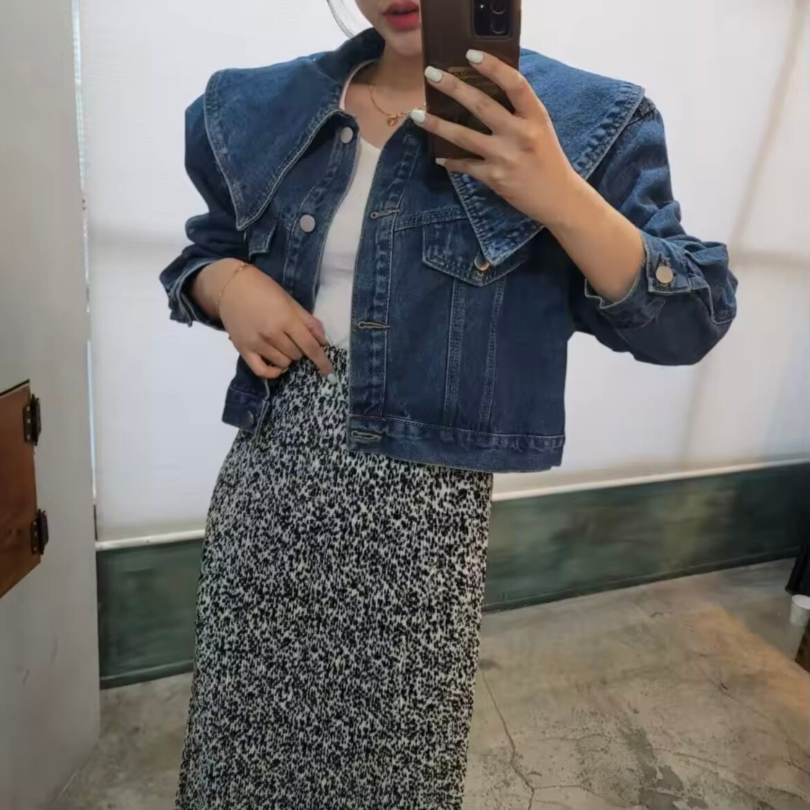 ビッグカラーデニムジャケット